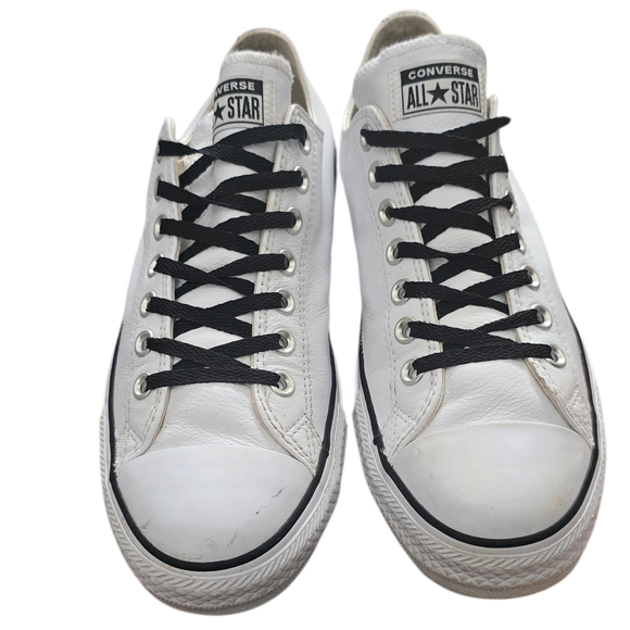 Converse White and Black Men's Sneakers Leather Size 10 - Picture 4 of 7